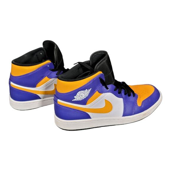 Jordan 1 Mid Top Lakers Basketball Sneakers DQ8426-517 Men\'s Size‎ 8.5 US main image 8
